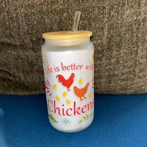 chicken glass tumbler